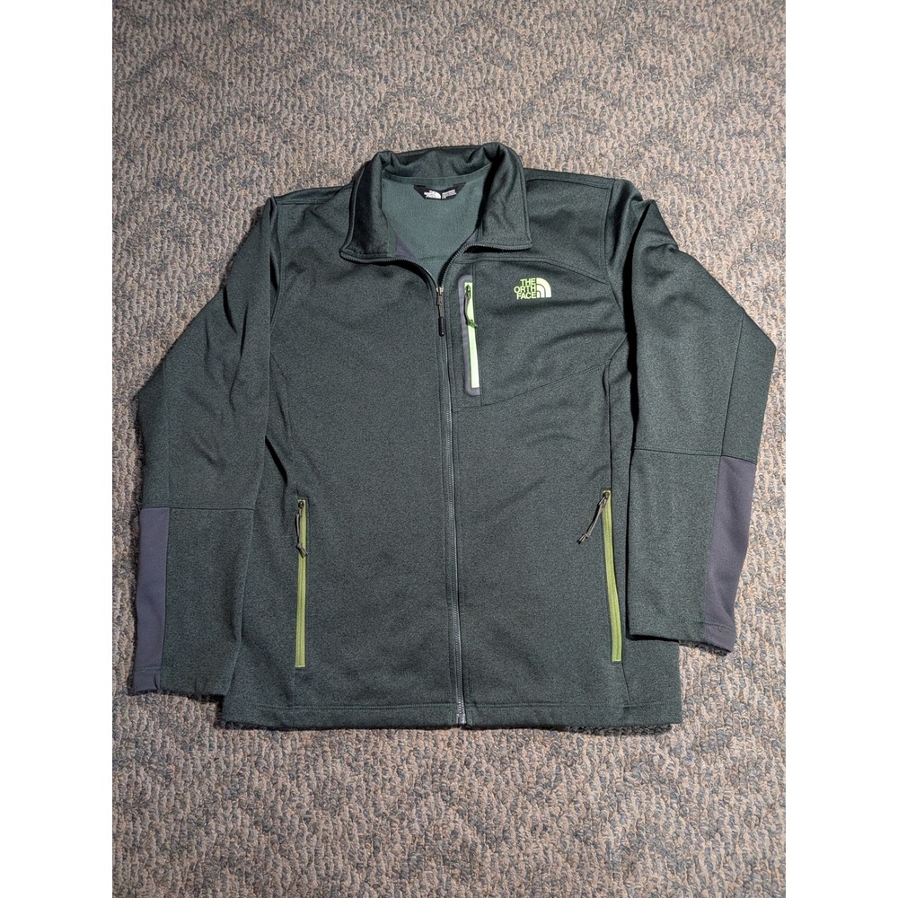 The North Face Mens Full Zip Fleece Jacket Green Large CUN8 CY707
